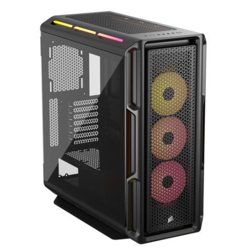 Corsair iCUE LINK 5000T LX RGB Gaming Case w/ Glass Side, E-ATX, 3x RGB Fans & iCUE LINK Hub, RGB Light Strips, USB-C, Asus BTF Compatible, Black