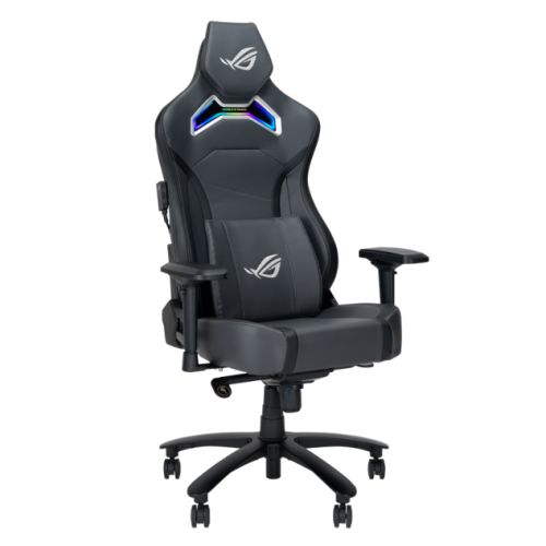 Asus ROG Chariot X (Wide) RGB Gaming Chair, Racing-Car Style, Premium PU Leather, Memory-Foam Lumbar, 4D Armrests, 155Â° Recline,  Tilt & Class 4 Gas Lift, Grey