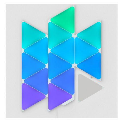 Nanoleaf Shapes Triangles Starter Kit (15-Panels), RGB, Create an Illuminated Display, Ultra-Thin Panels, Screen Mirror/Music Reaction, App/Voice/Manual Control