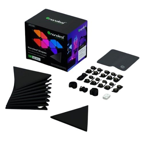 Nanoleaf Shapes Limited Edition Ultra Black Mini Triangles Expansion Pack (10-Panels), RGB *Expansion Kit Only*