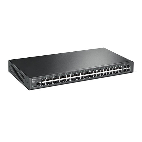 TP-LINK (SG3452X) JetStream 48-Port Gigabit L2+ Managed Switch with 10GE 4 SFP+ Slots, L2/L3/L4 QoS, Fanless, Rackmountable