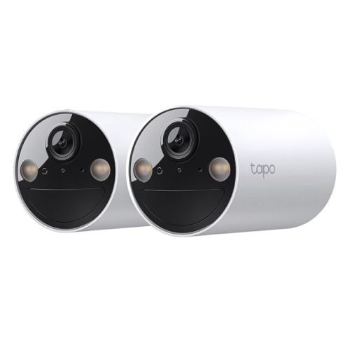 TP-LINK (TAPO C410) Smart Battery-Powered 2K Indoor/Outdoor Security Cameras (2-Pack), 6400mAh Battery, Colour Night Vision, AI Detection, Alarms, 2-Way Audio, No Hub Required